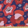 thumbnail image 1 of Poppy Flower Fabric by the Yard, Flowers of the Spring Season Blossoming Nature Design Abstract Petals, Decorative Upholstery Fabric for Chairs & Home Accents, 1 Yard, Pale Blue Vermilion by Ambesonne, 1 of 4