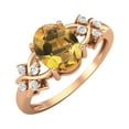 thumbnail image 2 of 925 Silver Rose Plated 8X6 MM Oval Shape Citrine Women Valentines Day Gifts Ring, 2 of 4
