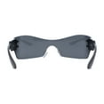 thumbnail image 4 of Retro Oversize Shield Color Mirror Wrap Around Sport Sunglasses All Black, 4 of 4