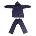 thumbnail image 4 of Impermeables para adultos conjuntos de horquilla engrosados azul marino Oxford tela reflectante rayas impermeables para hombres y mujeres conjuntos, 4 of 10