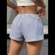 thumbnail image 5 of Pantalones Cortos de Playa de Verano con Cintura con Cordón y Estampado de Rayas para Mujer. Rayas Azules S, 5 of 10