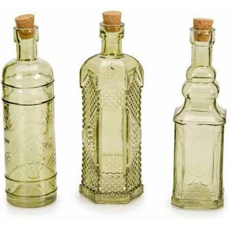 Darice Glass Decorative Bottles, Green, 48 Count
