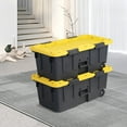 2 Pack 20Gallon Plastic Storage Latch Box, Storage Bin with Lid and