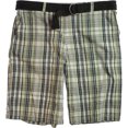 thumbnail image 2 of Ecko Unltd Pantalones cortos casuales para caminar con cinturón a cuadros misteriosos para hombre blanco 40, 2 of 2