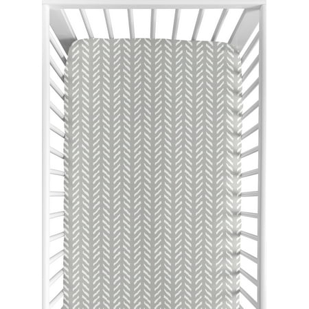 UPC: 0846480068570 | Sweet Jojo Designs Grey and White Boho Herringbone Arrow Unisex Boy or Girl Baby or Toddler Nursery Fitted Crib Sheet for Gray Woodland Forest Friends Collection