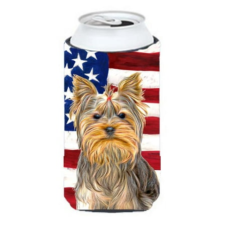 

USA American Flag with Yorkie & Yorkshire Terrier Tall Boy bottle sleeve Hugger