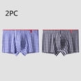 thumbnail image 2 of Plebaso Men's Plaid Boxer Briefs Breathable Cotton Underwear for Men Comfortable Lounge Boxer Shorts, 2 of 5