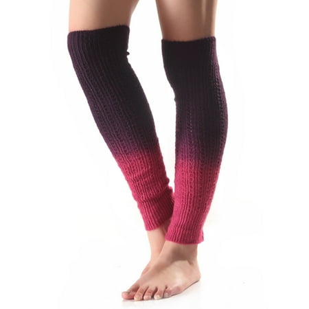 

VEAREAR 1 Pair Women Leg Warmers Knitted Gradient Color Autumn Winter Windproof Cold Resist Boot Cuffs for Yoga