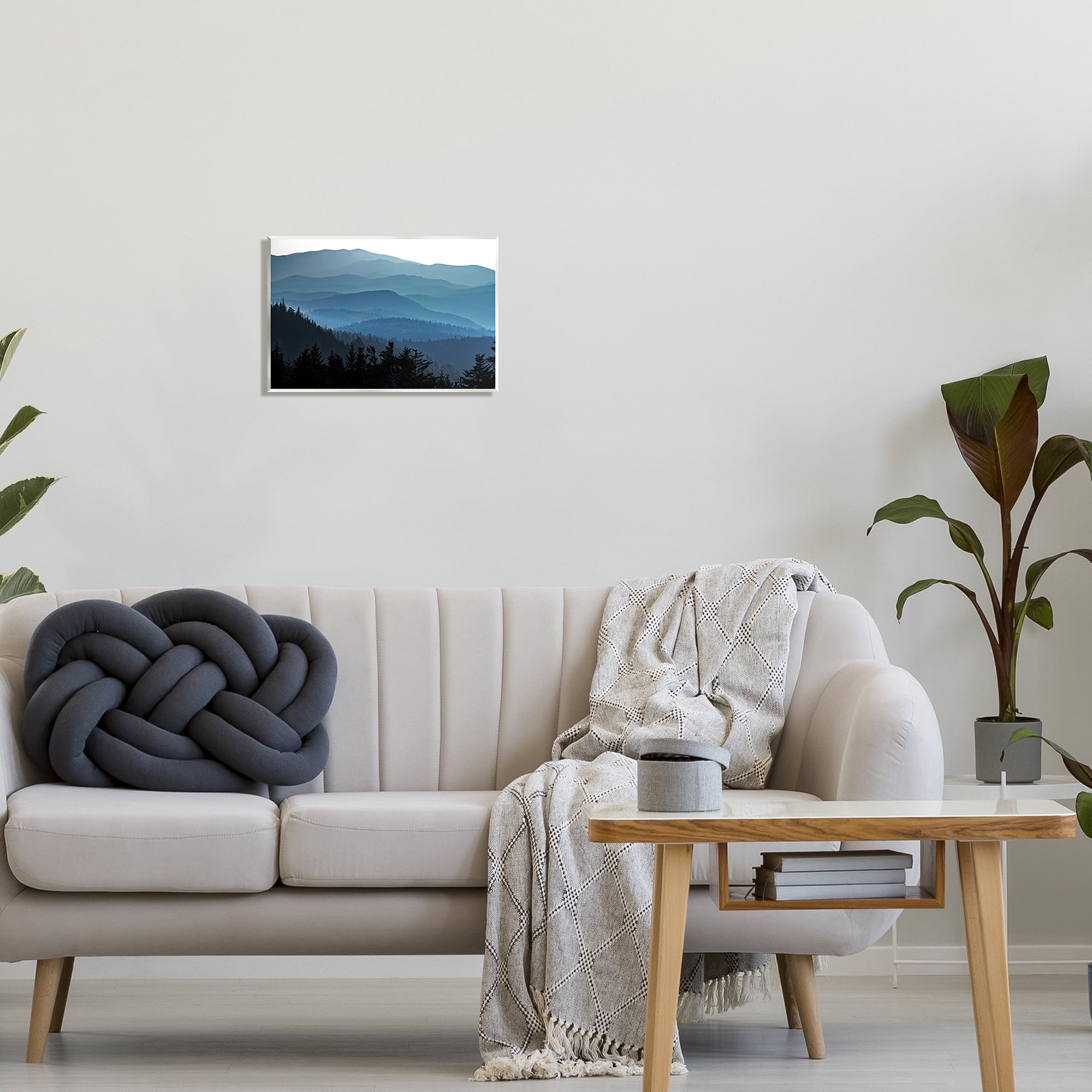 Stupell Blue Layered Mountain Peaks Landscape Photography Wall Plaque Unframed Art Print Wall Art