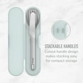thumbnail image 5 of Bentgo Stainless Travel Utensil Set - Reusable 3-Piece Silverware Set with Carrying Case, High-Grade Premium Steel, BPA-Free Case, Eco-Friendly - Ideal for Travel, Camping, and Office Use (Aqua), 5 of 7