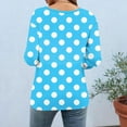 thumbnail image 5 of 3/4 Sleeve Shirts for Women Spring Striped Crewneck Business Casual Tops, Loose Three Quarter Length Work Blouses, Polka Dot Printed Comfortable Top, Limited Time Off, 5 of 6