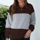 thumbnail image 2 of Moda mujer casual manga larga o-cuello patchwork señoras tops sudaderas Fridja  ghj987+4762, 2 of 5