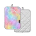 thumbnail image 2 of 2 Pack Pot Holders for Kitchen Heat Resistant Hot Pads Sets for Cooking Baking Pastel Rainbow Tie-dye, 2 of 7