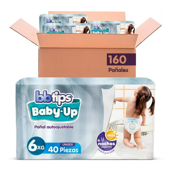 Pañal Autoajustable Bbtips Baby Up Etapa 6 160 piezas