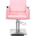 thumbnail image 2 of Sillon Silla Barberia Estetica Cuadrada 360° Moderna Rosa, 2 of 5