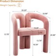 thumbnail image 3 of Tabaray Modern Velvet Dining Chair Set of 4, Cute Barrel Accent Chairs Upholstered Armchair Comfy Side Chair for Kitchen Living Room Reception (Pink-Velvet, Set of 4), 3 of 7