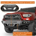 thumbnail image 3 of Hooke Road Fit 2016-2023 Toyota Tacoma Steel Front Bumper With Winch Plate Black, 3 of 13