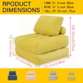 thumbnail image 3 of PAPROOS Bean Bag Chair for Adults, Corduroy Bean Bag Lounger, Convertible Floor Sofa Bed, Comfy Lounge Chair with Back Support for Bedroom, Dorm, Game Room and Living Room, Yellow, 3 of 10