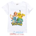 thumbnail image 1 of Camiseta de dibujos animados de Pokémon para niños y niñas, ropa de algodón para niños, Tops de manga corta para bebés, camisetas, ropa de moda qym unisex, 1 of 2