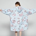 thumbnail image 3 of Ovesized Wearable Blanket Hoodie Winter Cute Print Fleece Sleepwaer Warm And Cozy Sofa Homewaer, 3 of 3