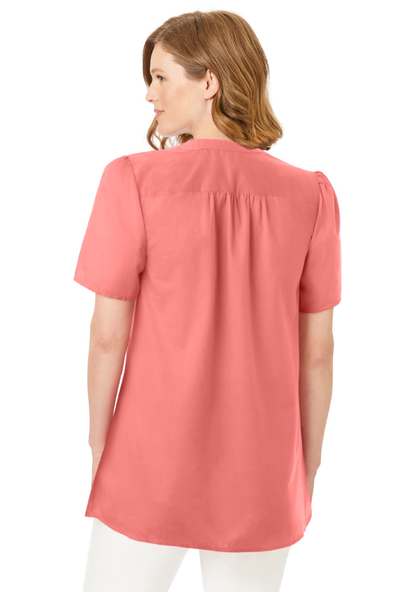 Plus Size Pintucked Half-Button Tunic - image 2