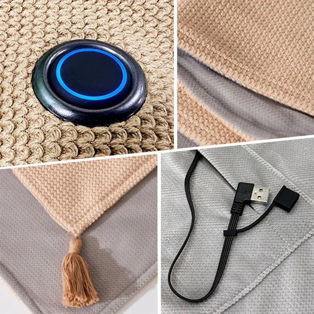 Portable Heated Shawl, Heated Shawl Wraps for Women, Portable Soft Zipper Electric Heated Blanket Shawl, 3 Heating Levels, USB Heated Blanket Shawl