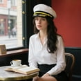 thumbnail image 5 of Sailor Hat Navy Cap Adjustable Yacht Boat Party Marine Themed Accessory for and Nautical Events, 5 of 5