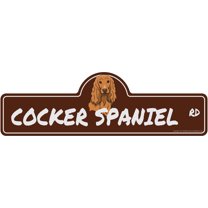 Cocker Spaniel Street Sign | Indoor/Outdoor | Dog Lover Funny Home Décor for Garages, Living Rooms, Bedroom, Offices | SignMission personalized gift | 24" Wide