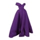 thumbnail image 1 of Gibobby Vestidos de fiesta largos de noche Longitud del piso Cóctel Damas Gasa Temperamento Cóctel de verano retro francés Corte bajo Escote en V Corte de boda Liso(Morado,M), 1 of 4