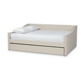 thumbnail image 4 of Baxton Studio Haylie Beige Upholstered Full Size Daybed with Roll-Out Trundle Bed, 4 of 12