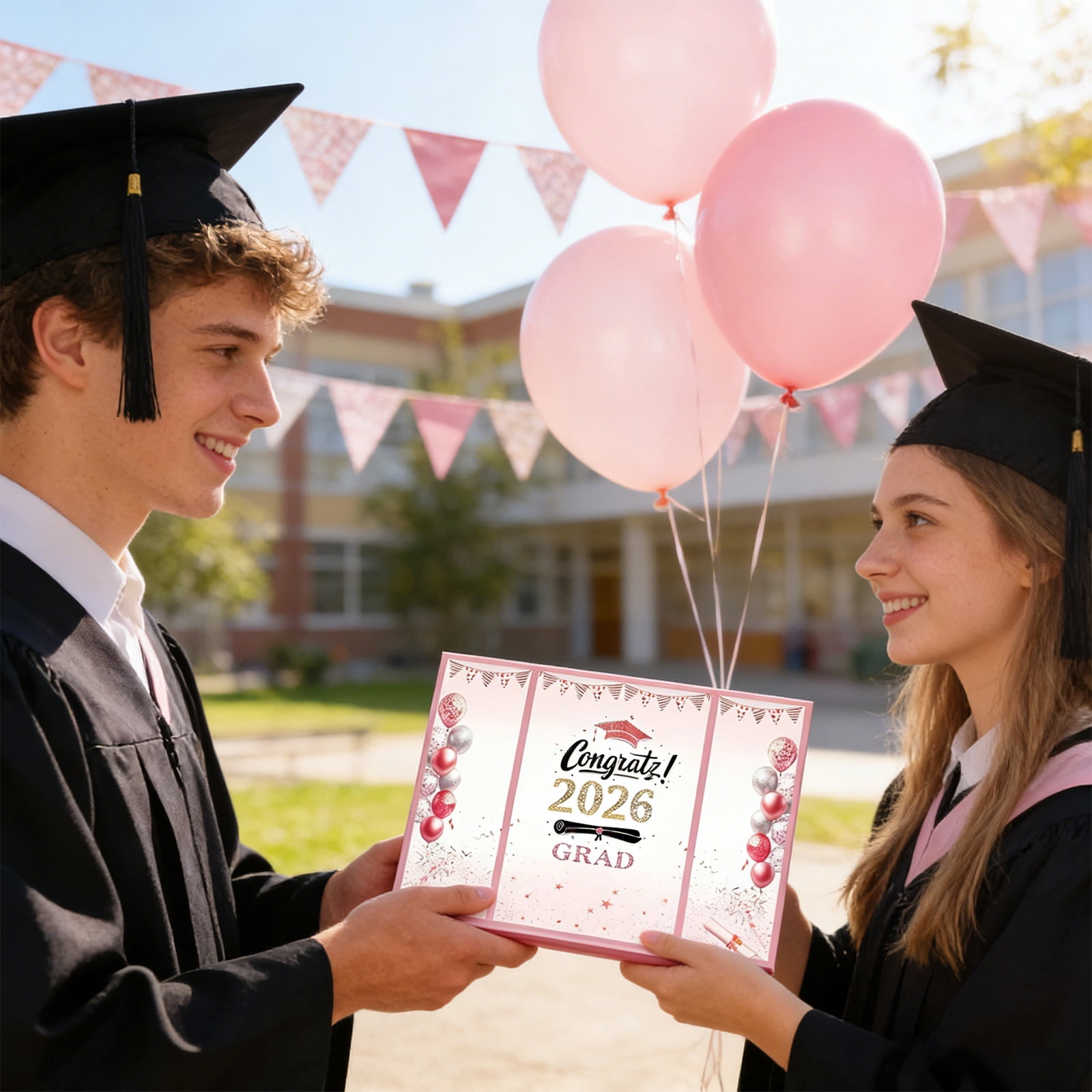 Graduation Season 1PC Guest Book, Black Signature Book with 2026 Grad Cap & Gold Confetti Design, for Graduation Party Sign-in, Birthday Gift, Graduation Signature, Retirement Farewell - Black, with