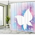 thumbnail image 4 of Ambesonne Butterfly Shower Curtain, White Floral, 69"Wx84"L, White Pink Blue, 4 of 4