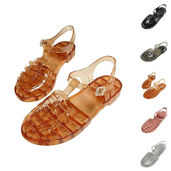 Jelly Sandals for Girls,Closed Toe Princess Summer Dress Round Toe Shoes Fisherman Gladiator Water Beach Flat Sandals for Toddler/Little Kid/Big Kid