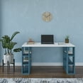 thumbnail image 3 of Ada Home Decor Furniture 3 Tier White Turquoise Dixon Modern Desk, 3 of 7