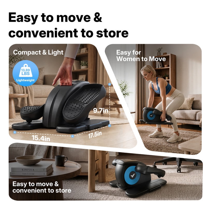 MERACH Under Desk Elliptical Machine, Quiet Electric Ellipse Leg Exerciser with Remote, 12 Speed Sit-Down Pedal Exerciser for Home & Office, Gift
