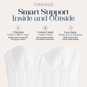 Dominique Women’s Backless Strapless Juliette Satin Longline Bustier Bridal Bra #8950 – Full Support- Lingerie for women