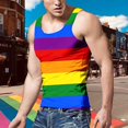 thumbnail image 2 of ZHOGXU Father's Day Mens Tank Top Summer Sleeveless Crew Neck Color Block Sports Fashion Comfortable Breathable Tee For Outdoor Activities,Orange,M, 2 of 4