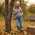 thumbnail image 4 of Textilo Womens Fair Isle Sweaters Long Sleeve Crewneck Button Up Cardigans Ribbed Knit Geometric Pattern Coats Trendy Fall Winter Cute Fashion Lightweight Clothes,Gray L, 4 of 7