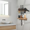 thumbnail image 6 of UPTRUST Wall Mount 2 Layer Hair Dryer Holder Hair Care & Styling Tool Organizer, Farmhouse Wooden Beauty Hair Appliance Holder for Flat Iron, Curling Wand, Hair Straighteners, Brushes, 6 of 6