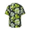thumbnail image 5 of KLL Teal floral elegance Print Men's Shirt Short Sleeve Button Down Summer Cuba Beach Shirts- 4X-Large, 5 of 5