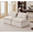 Beige + 2 Seat, variant on Modular Sofa 2 Seater, Armless Chenille Fabric Sectional Sofa with Neck and Lumbar Pillows, DIY Lounge Sofa for Small Space Living Room Apartment, Beige1