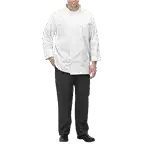 UNF-5WL, White Chef Jacket, Polycotton Chef Button Cook Shirt, Unisex Chef Uniform Apparel with Long Sleeves (L)