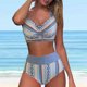 thumbnail image 2 of Gibobby Conjunto de Traje de Baño para Mujer Bikini de cintura alta para mujer, bañadores sexys de dos piezas con realce, traje de baño Vintage, conjunto(Gris,G), 2 of 5