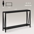 thumbnail image 2 of Mesa consola estrecha de dos niveles, color negro, 2 of 5