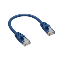 Sanoxy 1ft Cat5e UTP Ethernet Patch Cable – Snagless, 24AWG Bare Copper, Blue