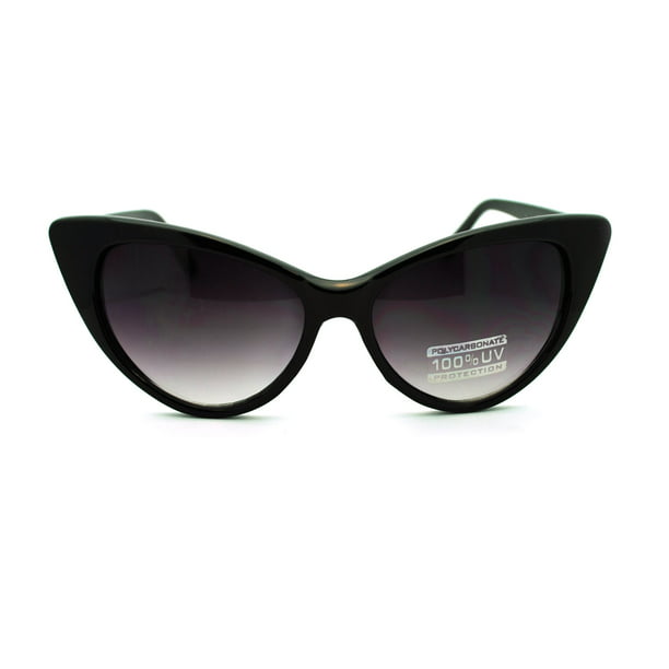 Sa106 Womens Classic Gothic Mod Cat Eye Sunglasses Black