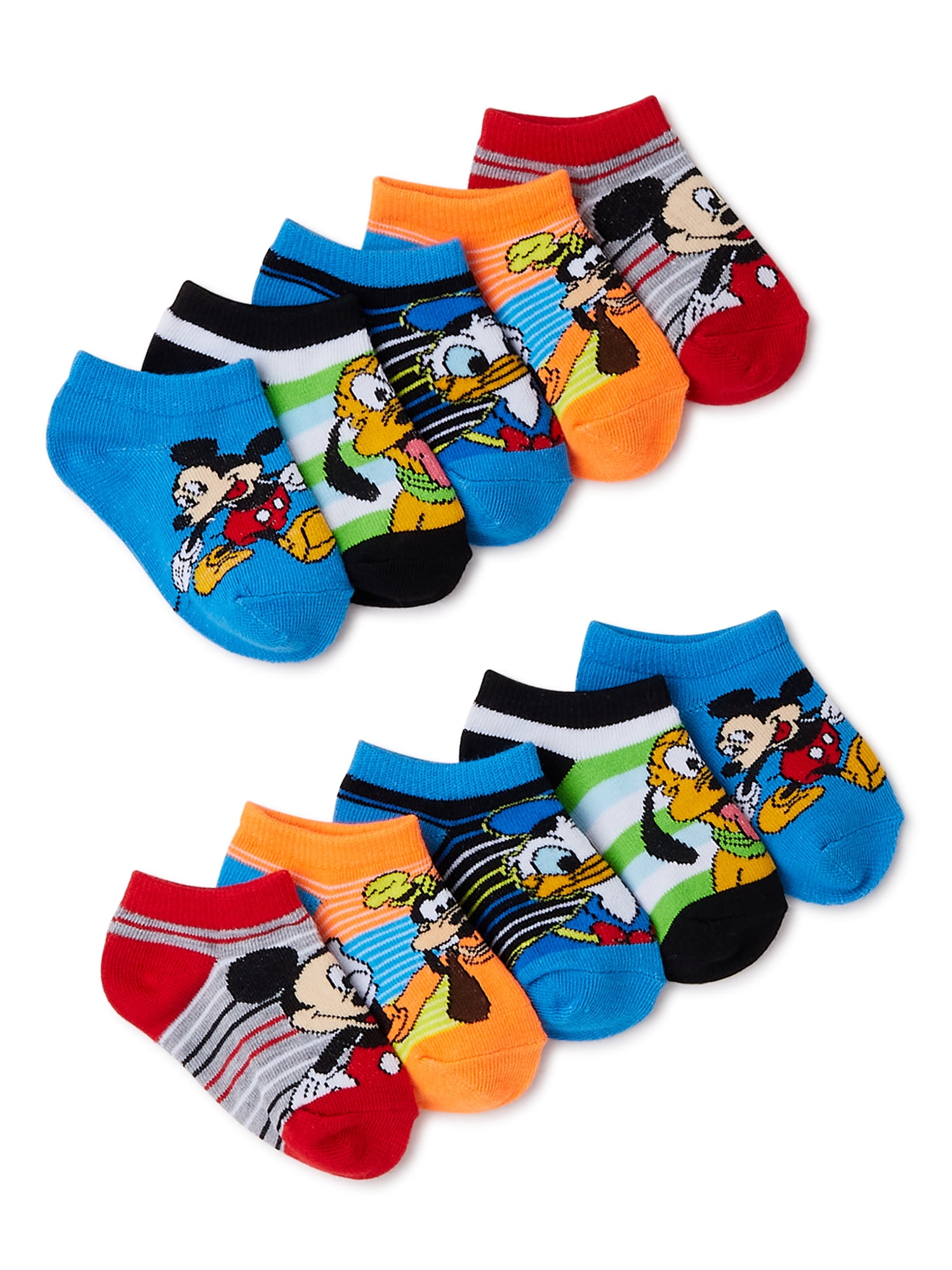 Mickey Mouse Toddler Boys LowCut Socks, 10Pack