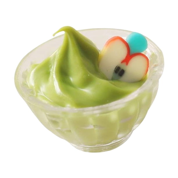 Taza de helado en miniatura Casa de muñecas Mini simulación Taza de batido Simulación casera Verde