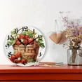 thumbnail image 2 of Wall Clock 10 Inch Silent Non-Ticking 8 Strawberry with Leaves Battery Operated Rustic Retro for Living Room Home Kitchen Bathroom, 2 of 7