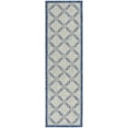 thumbnail image 2 of Nourison Garden Party Indoor/Outdoor Traditional Trellis Ivory Blue 2'2" x 7'6" Area Rug, (8' Runner), 2 of 8